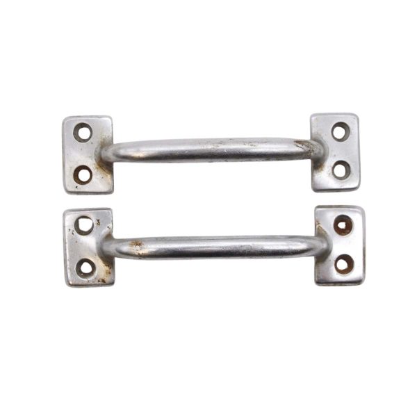 Cabinet & Furniture Pulls - Pair of Vintage Classic 4.875 in. Nickel Plated Brass Bridge Drawer Pulls