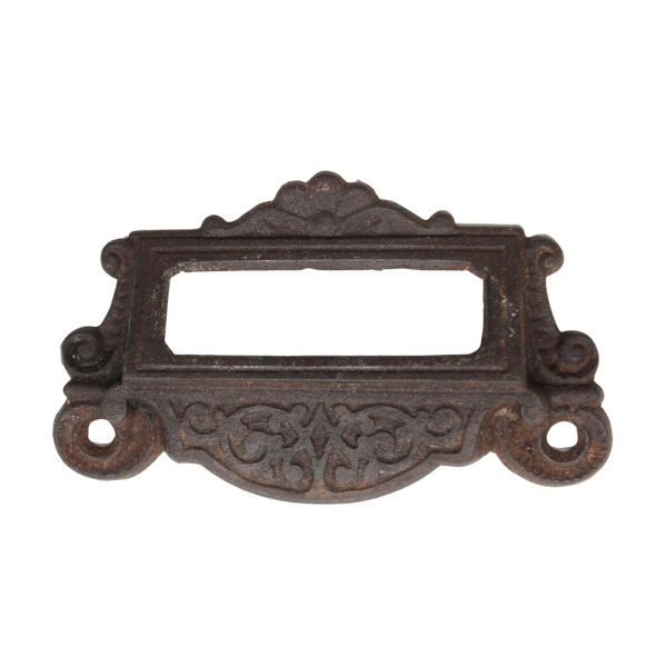 Cabinet & Furniture Pulls - Victorian 4.375 in. Antique Black Cast Iron Cabinet Pull with Slot