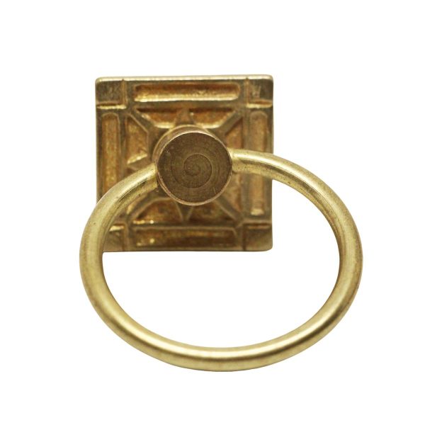 Cabinet & Furniture Pulls - Vintage Mission Polished Brass Ring Drawer Pull