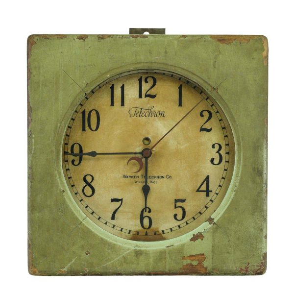 Clocks  - Painted Antique Oak Framed Telechron Clock