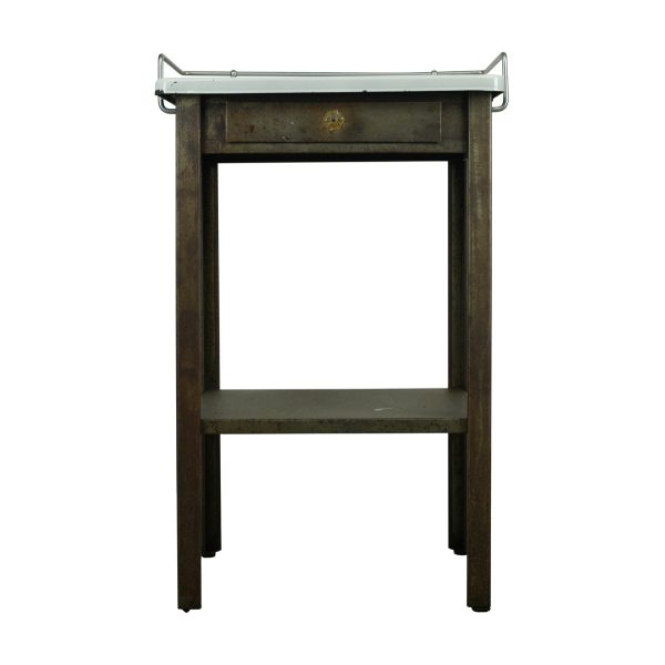 Commercial Furniture - Antique Medical Steel End Side Storage Table