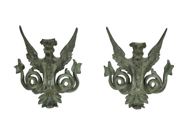 Decorative Metal - Pair of Bronze Exterior Architectural Building Gargoyles