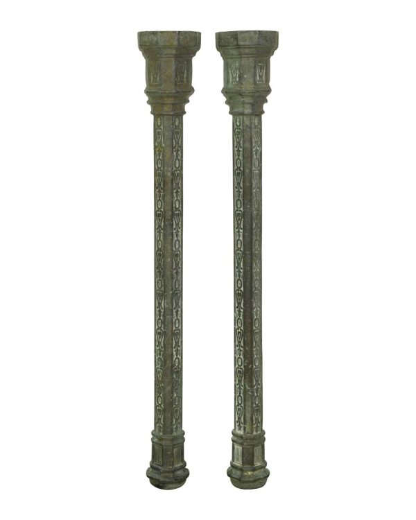 Decorative Metal - Pair of Reclaimed 31 in. Decorative Bronze Architectural Columns