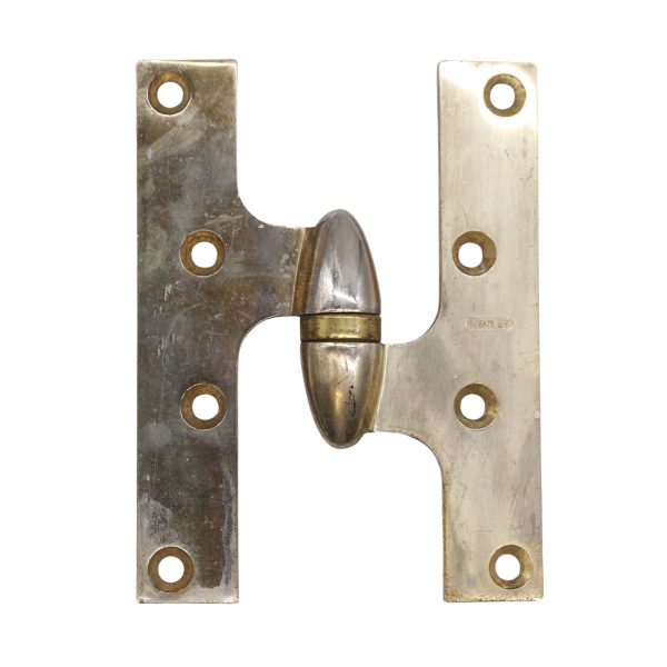 Door Hinges - Stanley Polished Brass Right 6 x 4.5 Olive Door Hinge