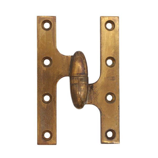 Door Hinges - Vintage 5 x 3.25 Stanley Right Brass Olive Door Hinge