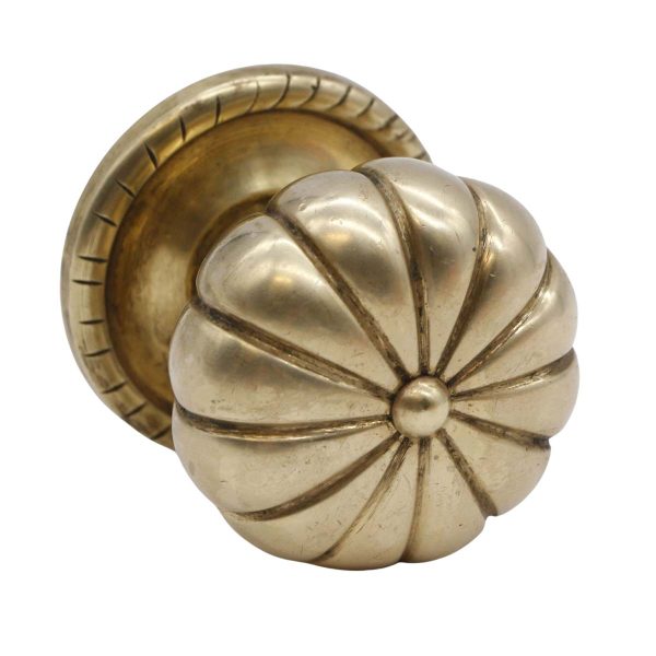 Door Knobs - Vintage Polished Cast Brass Fluted Dummy Door Knob