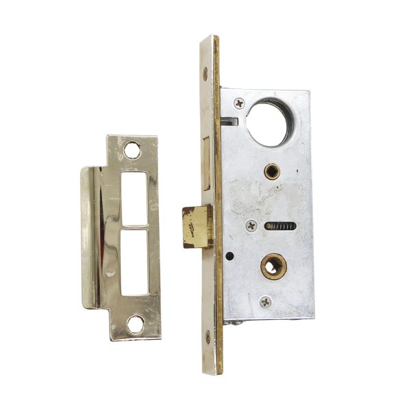 Door Locks - Baldwin Polished Brass Plated Steel Narrow Entry Mortise Lock