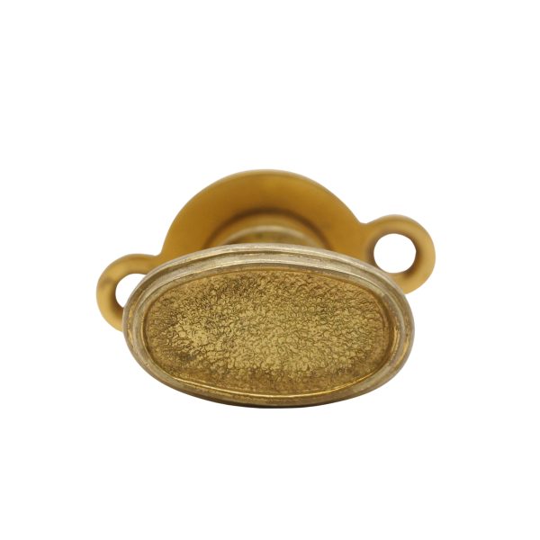 Door Locks - Gilded Brass Oval Textured Privacy Thumb Turn