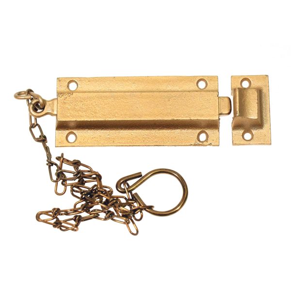 Door Locks - Vintage Copper Plated Door Bolt Lock Latch with Chain