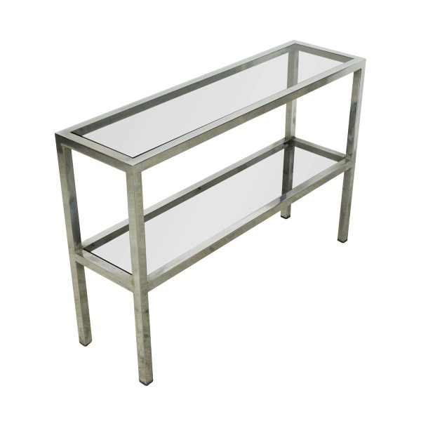 Entry Way - Vintage European Mid Century Chrome Glass Console Table