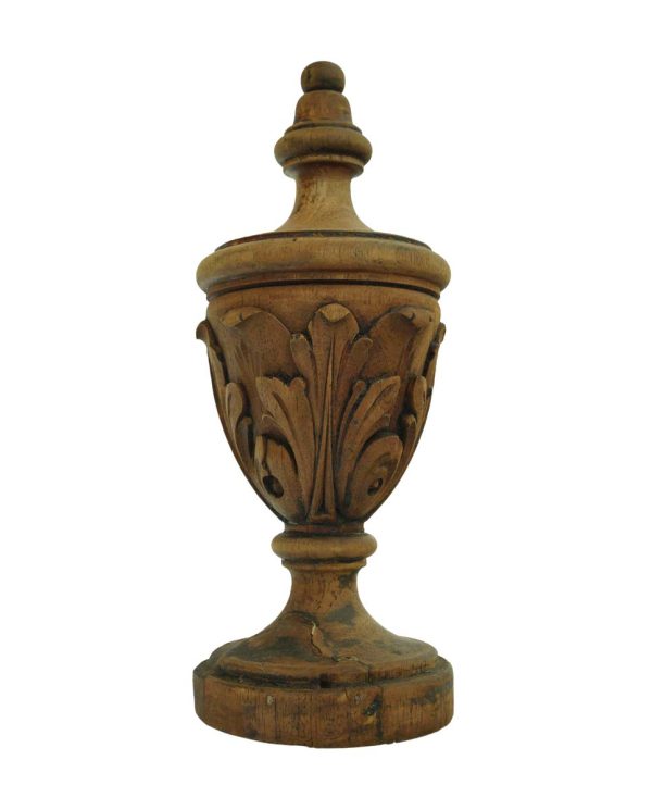 Flooring & Antique Wood - Reclaimed Hand Carved Acanthus Leaf Pine Finial