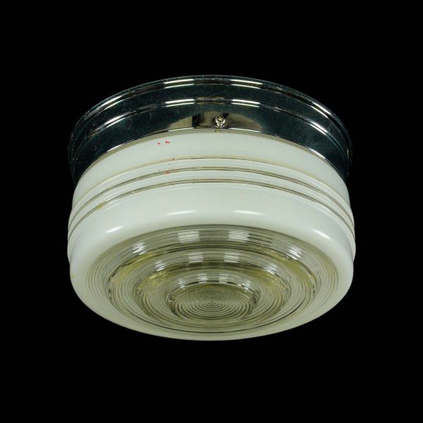 Flush & Semi Flush Mounts - Vintage 8.75 in. Round Glass with Chrome Flush Mount Ceiling Light