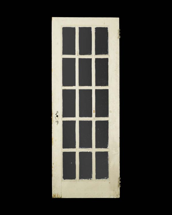 French Doors - Vintage 15 Lite White Pine French Door 79.625 x 29.75