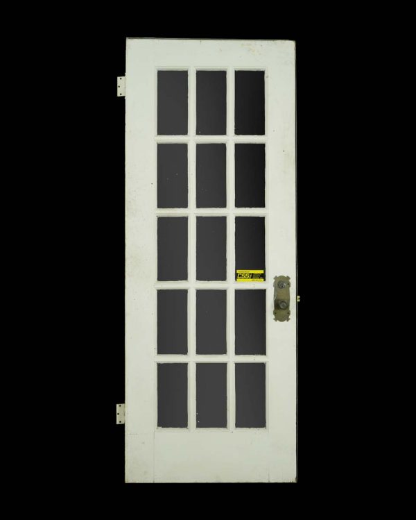 French Doors - Vintage French 15 Lite Plexiglas Pine Door 77.75 x 30.125