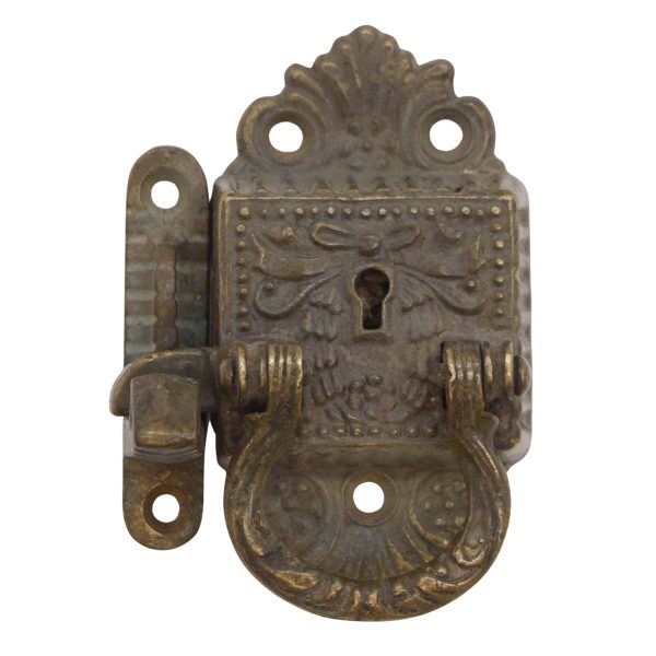 Ice Box Hardware - Antique Victorian Bronze Left Handed Ice Box Latch