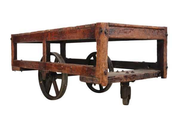 Industrial - Industrial Steel & Pine Wood Factory Cart Base