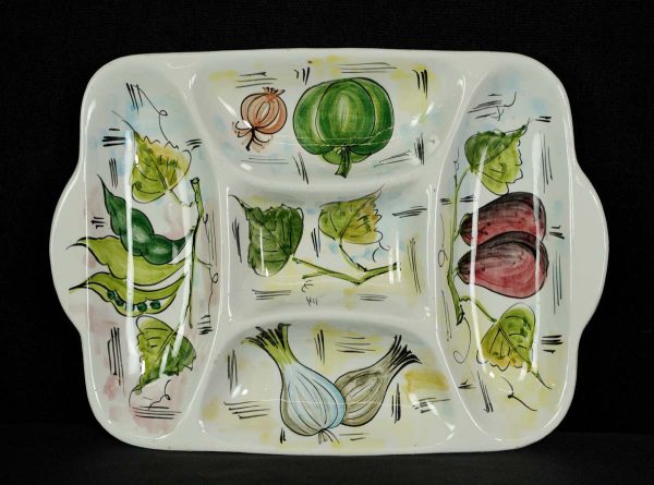 Kitchen - Italian Hand Painted Ceramic Divided Serving Tray