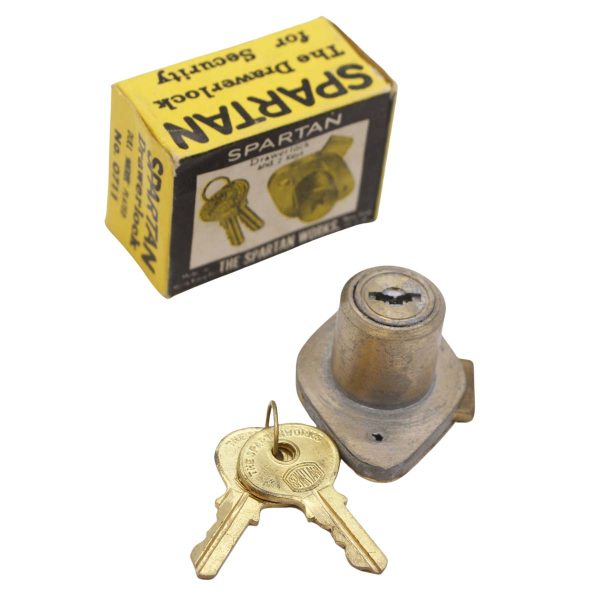 Locks - Spartan Nickel Plated Brass & Steel Furniture Lock with Keys