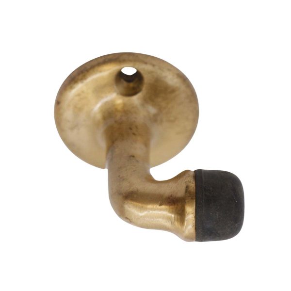 Other Hardware - Old New Small Brass Black Rubber Door Stopper