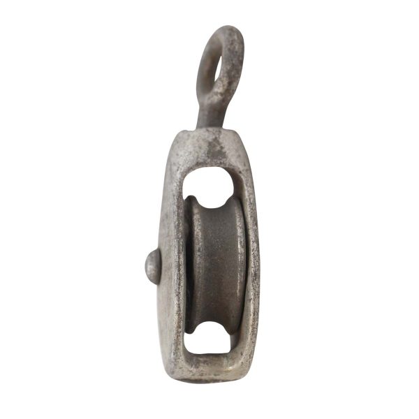 Other Hardware - Vintage 2.875 in. Single Wheel Gray Steel Pulley