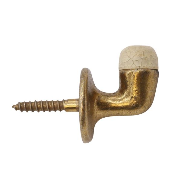 Other Hardware - Vintage Brass White Rubber End Door Stopper