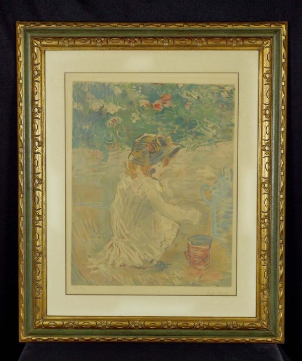 Paintings - Berthe Morisot Wood Framed Matted Impressionist Oil Painting