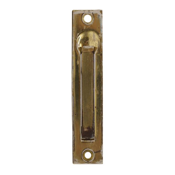 Pocket Door Hardware - Reclaimed 3.875 in. Brass Plated Steel Concealed Pocket Door Side Pull