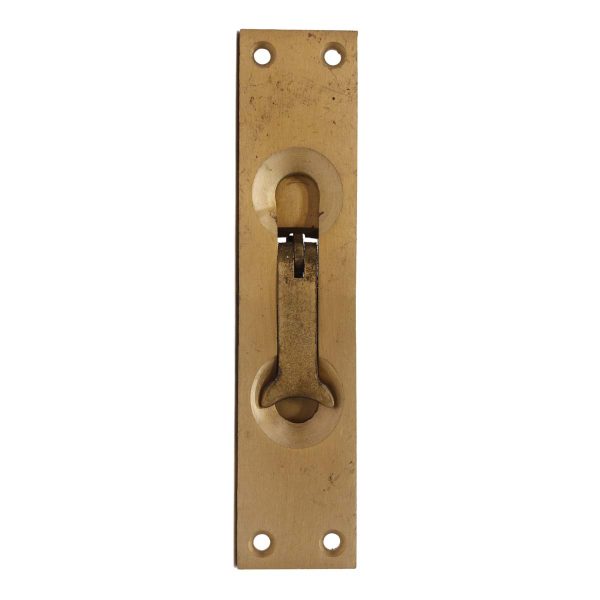 Pocket Door Hardware - Vintage 6.75 in. Brass Concealed Side Pocket Door Pull