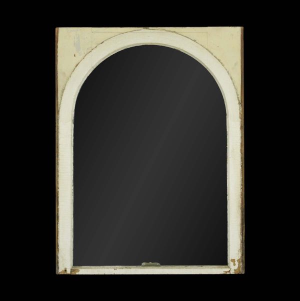 Reclaimed Windows - Antique Arched Shaped Glass Wood Frame Sash Window 37.25 x 28.25