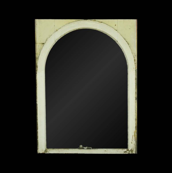 Reclaimed Windows - Reclaimed Arched Glass Pine Wood Sash Window 37 x 28