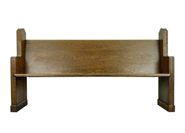 Religious Antiques - Reclaimed Dark Tone Oak 6 ft Church Pew