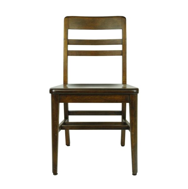 Seating - WH Gunlocke Chair Co. Slatted Back Dark Tone Maple Chair