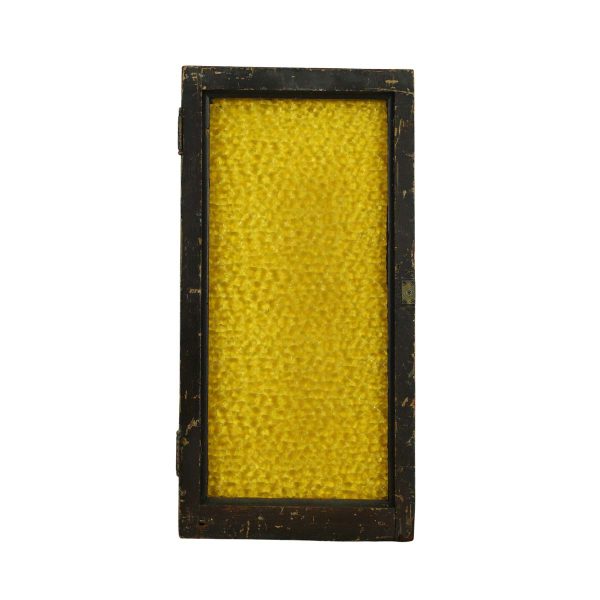 Stained Glass - Textured Amber Glass Pine Frame Window 35.875 x 17.687