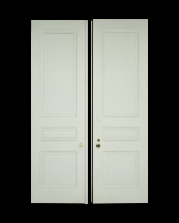 Standard Doors - Well Crafted French 3 Pane White Poplar Entry Double Doors 102.125 x 74.5