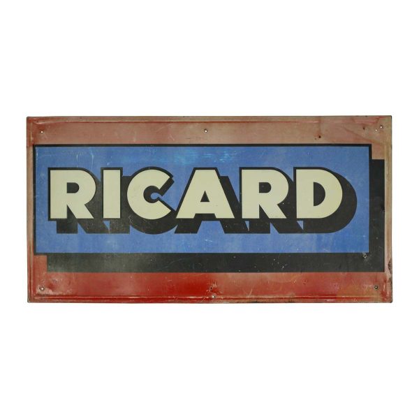 Vintage Signs - Vintage European Enameled Steel Ricard Wall Sign