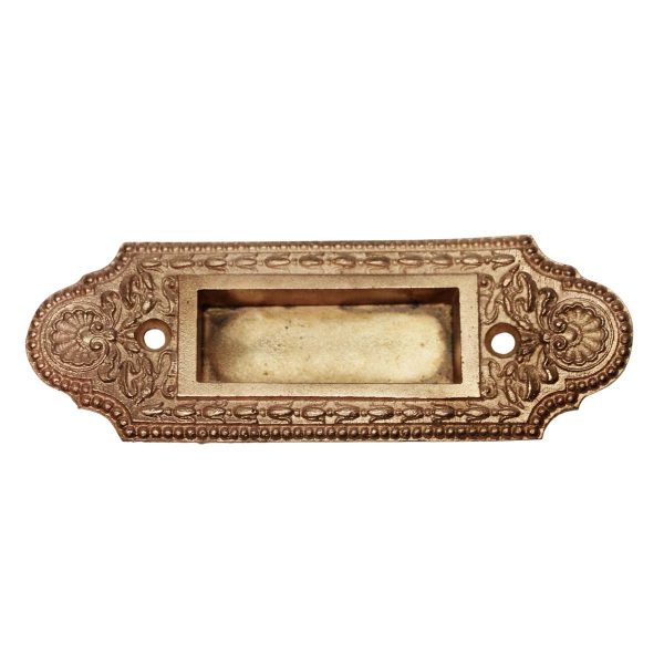 Window Hardware - Antique 4.875 in. Copper Washed Brass Ornate Window Sash Lift