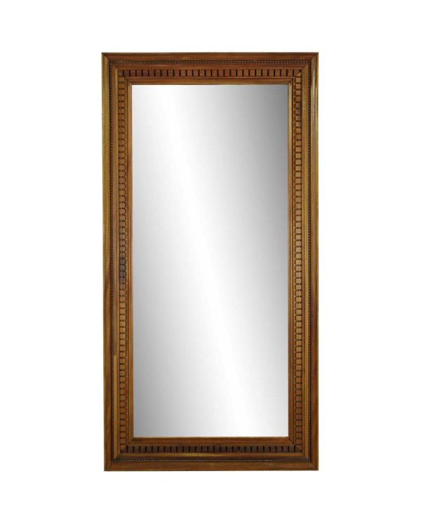 Wood Molding Mirrors - Handcrafted Medium Tone Mahogany Dentil Molding Wall Mirror