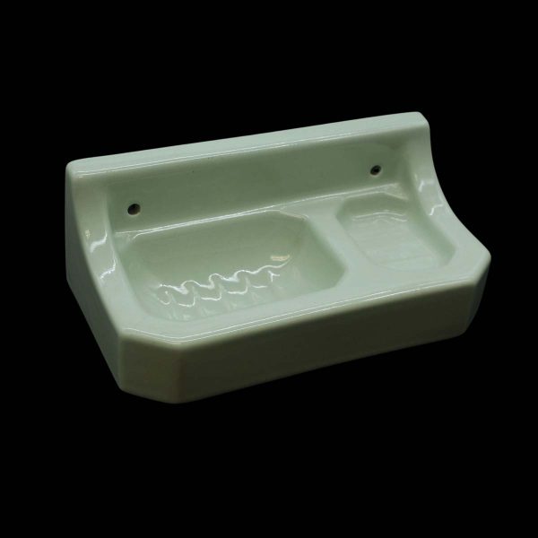 Bathroom - Vintage Green Porcelain Surface Mount Wall Soap Dish