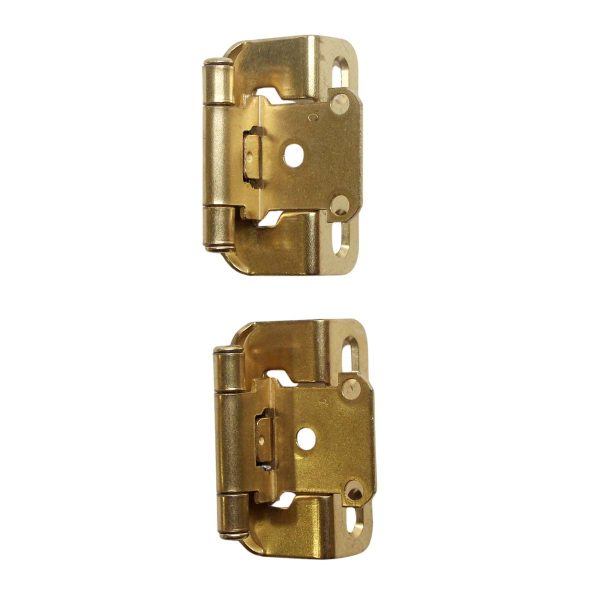 Cabinet & Furniture Hinges - Pair of 2.75 in. Partial Wrap Amerock Brushed Brass Cabinet Hinges
