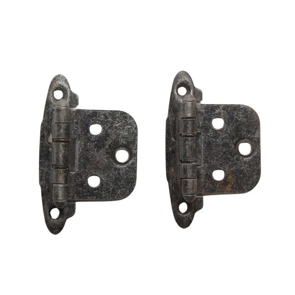 Cabinet & Furniture Hinges - Pair of Arts & Crafts Steel Face Mount Cabinet Hinges