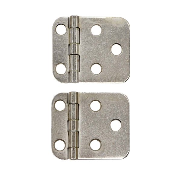 Cabinet & Furniture Hinges - Pair of Chromed Steel Face Mount 1.75 x 1.5 Cabinet Hinges