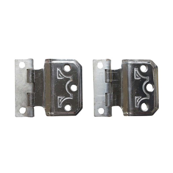 Cabinet & Furniture Hinges - Pair of Modern 2 x 2.375 Chrome Steel Face Mount Cabinet Hinges