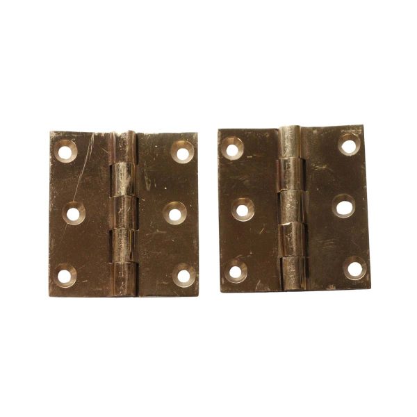 Cabinet & Furniture Hinges - Pair of Polished Brass Corbin 2.5 x 2.25 Butt Hinges
