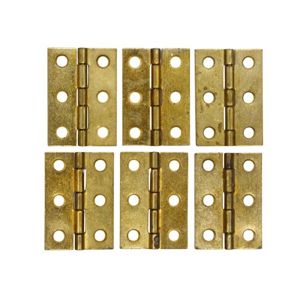 Cabinet & Furniture Hinges - Set of 6 Solid Brass 2 x 1.375 Cabinet Butt Hinges