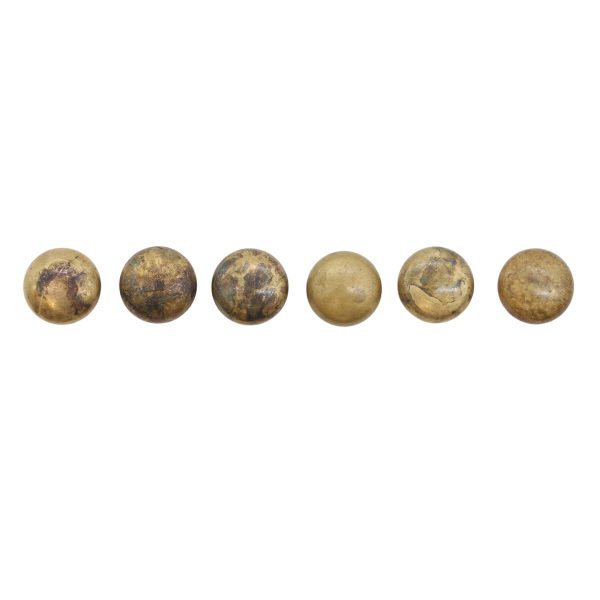 Cabinet & Furniture Knobs - Set of 6 Patina Solid Brass 0.75 in Cabinet Drawer Knobs