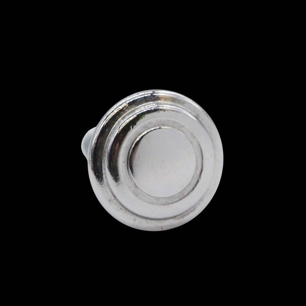 Cabinet & Furniture Knobs - Vintage 1.125 in. Concentric Chrome Plated Brass Cabinet Knob