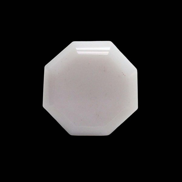 Cabinet & Furniture Knobs - Vintage Octagon White Milk Glass 1.125 in. Drawer Cabinet Knob