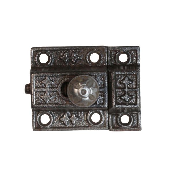 Cabinet & Furniture Latches - Antique 1.875 in. Aesthetic Cast Iron Black Cabinet Latch