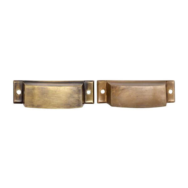 Cabinet & Furniture Pulls - Pair of Vintage Classic 3.375 in. Brass Cup Drawer Pulls
