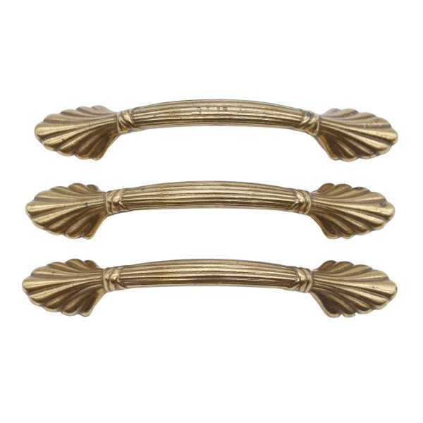 Cabinet & Furniture Pulls - Set of New Brass 5.125 in. Fluted Amerock Bridge Drawer Pulls